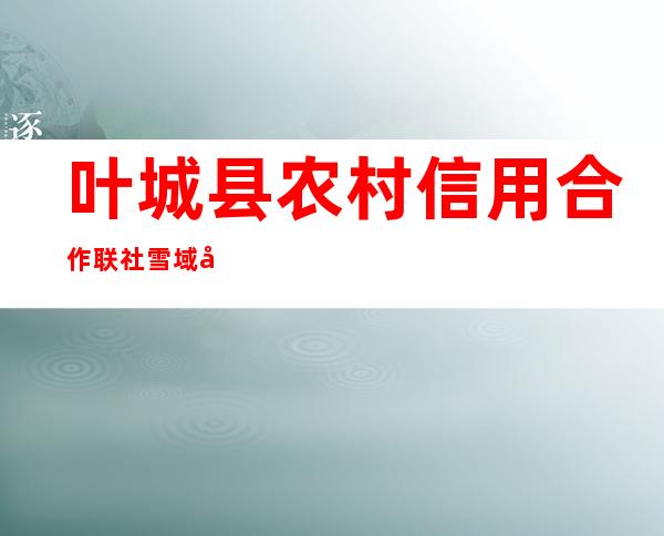 叶城县农村信用合作联社雪域大道信用社